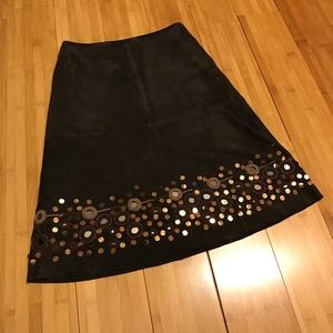 Brown suede skirt
